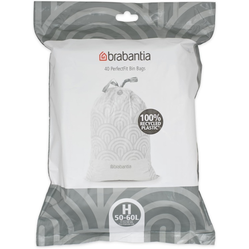 Brabantia Perfectfit H Bin Liner Bags 50-60L Dispenser X40