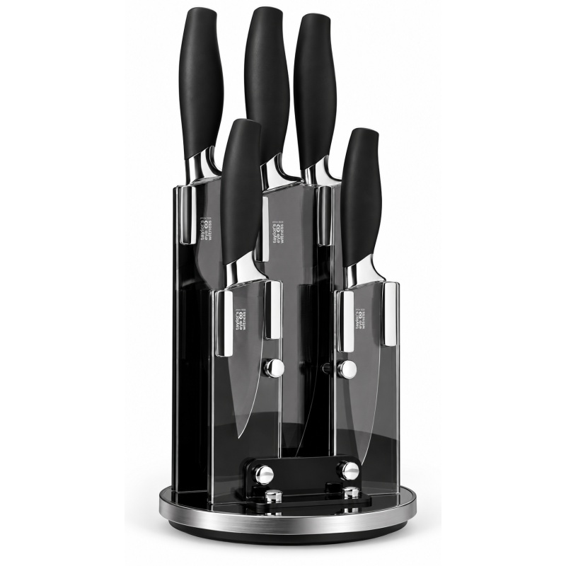 Taylors Eye Witness Taylors Eye Witness Brooklyn Chrome 5 Piece Knife Block