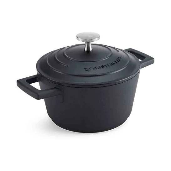 Masterclass Cast Aluminium Casserole Dish 16cm - Black
