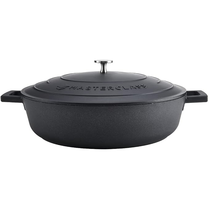 Masterclass Cast Aluminium Shallow Casserole Dish 32cm - Black