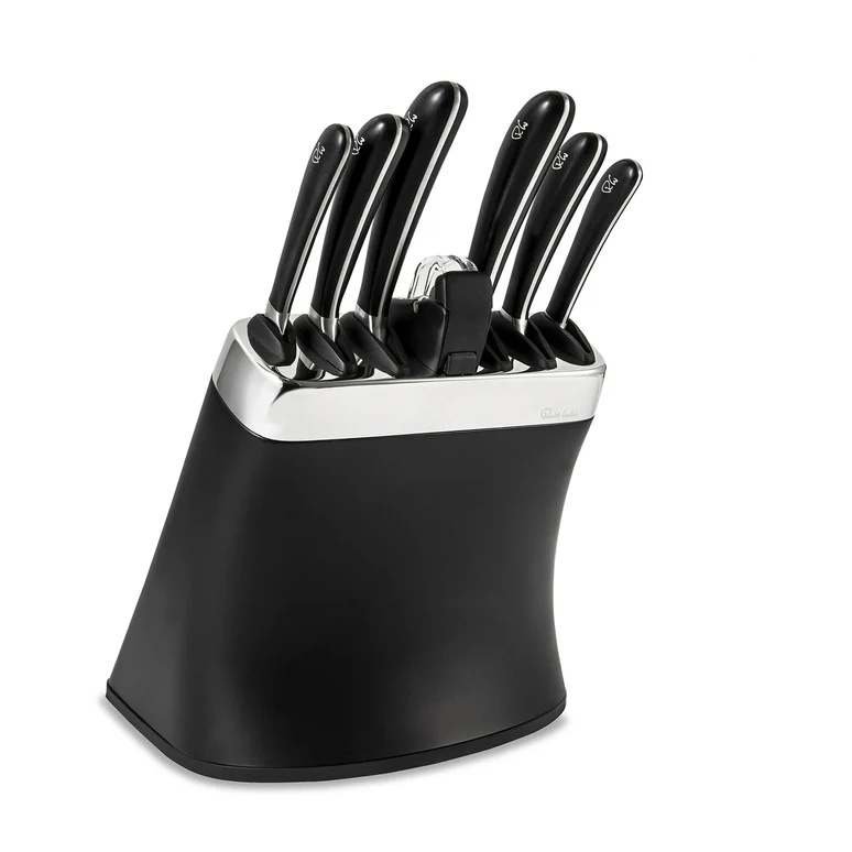 Robert Welch Signature Black Knife Block Set with Sharpener