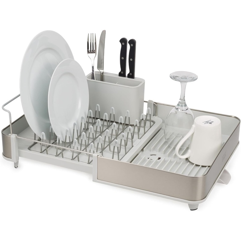 Joseph Joseph Joseph Joseph Extend Steel Expandable Dish Rack - Light Stone