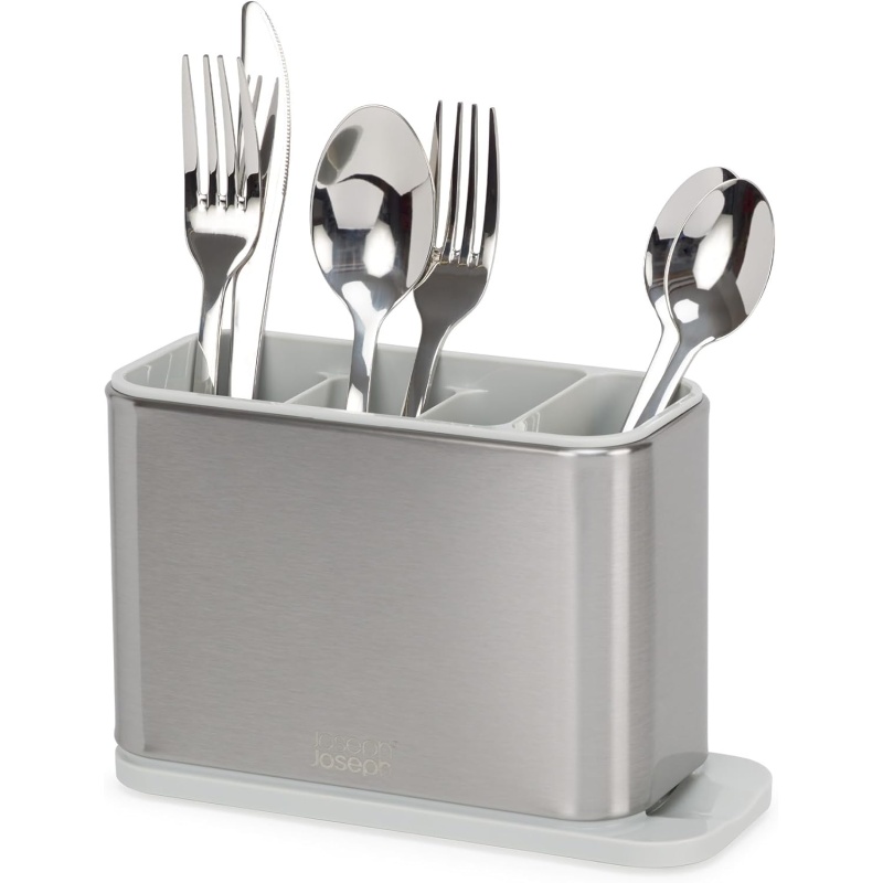 Joseph Joseph Joseph Joseph Surface Stainless Steel Cutlery Drainer - Light Stone