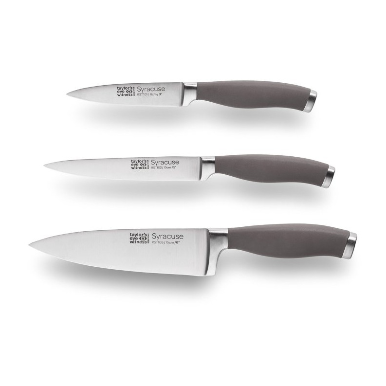 Taylors Eye Witness Syracuse 3 Piece Knife Set - Grey