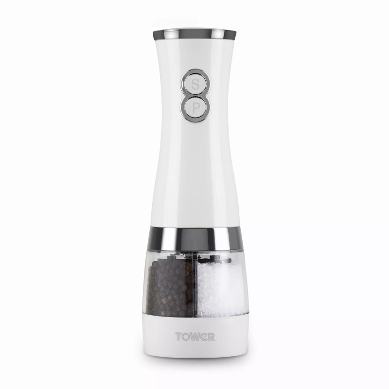 Tower Duo Electric Salt & Pepper Mill - White