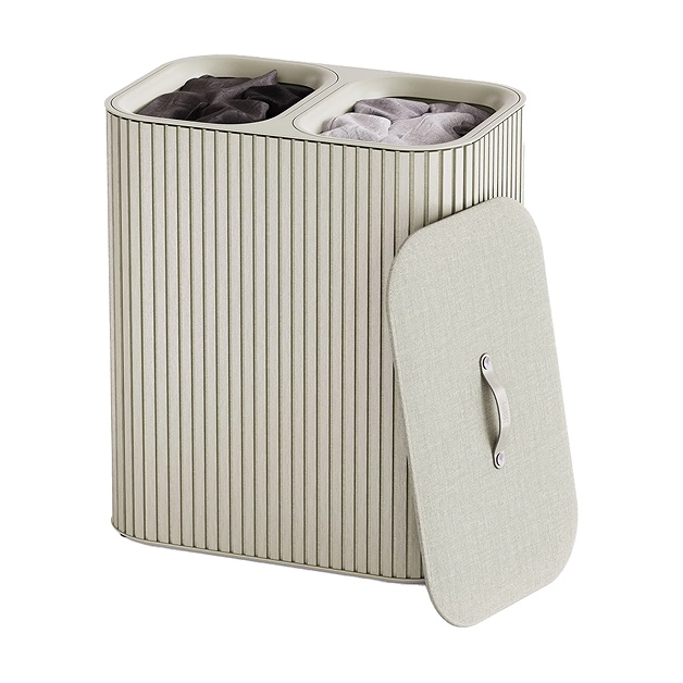 Joseph Joseph Tota Luxe 90L Twin Laundry Basket - Ecru