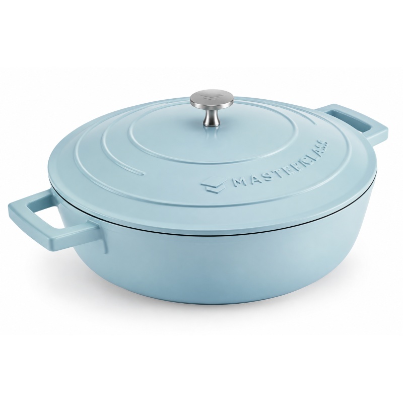 Masterclass Masterclass Cast Aluminium Shallow Casserole Dish 28cm - Sky Blue