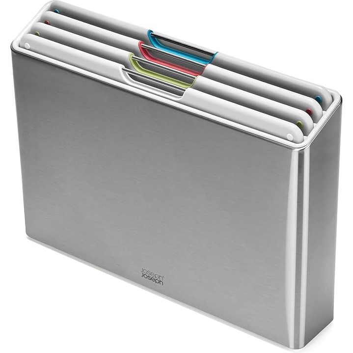 Joseph Joseph Folio Steel 4 Piece Board Set - Light Stone