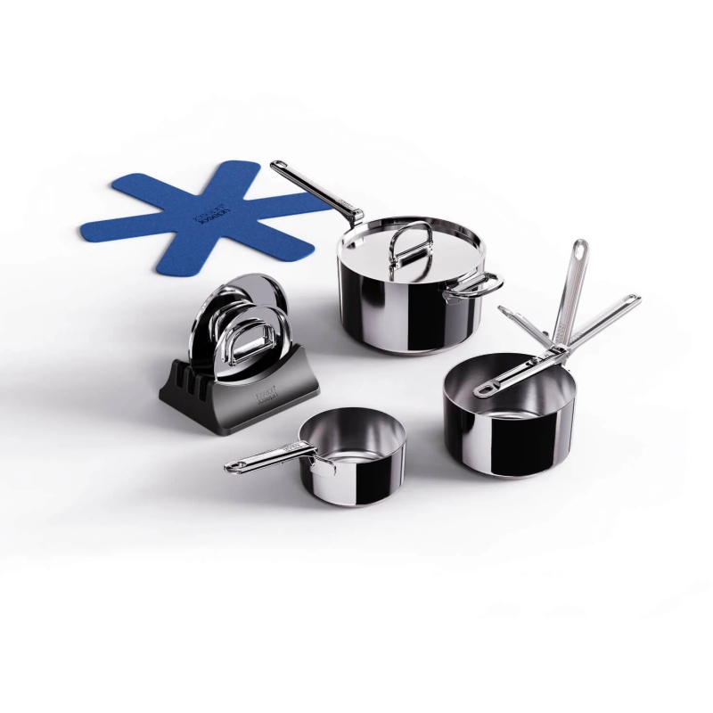 Joseph Joseph Joseph Joseph Space Steel 3 Piece Saucepan Set