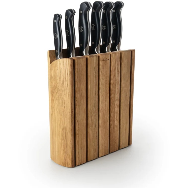 Robert Welch Professional Book Oak Knife Block 7 Piece Set