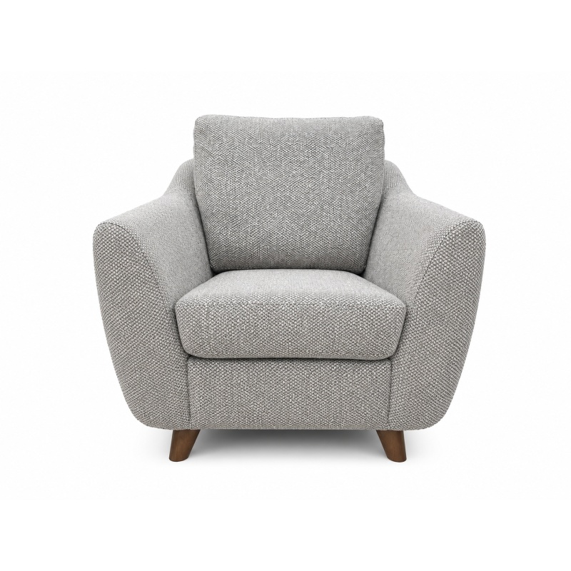 G Plan G Plan Vintage Martha Chair in Basketweave Heather Fabric with Walnut Show Wood