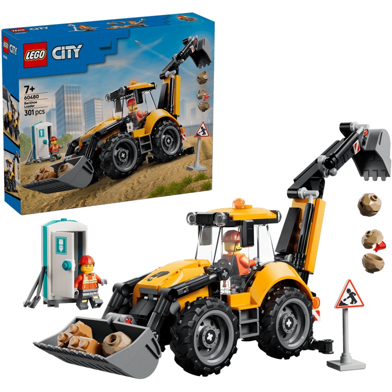 LEGO City 60480 Yellow Backhoe Loader