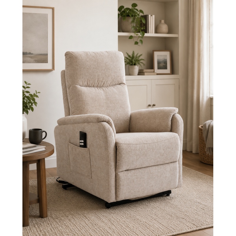 GFA Oregon Dual Motor Riser Recliner Chair in Barley Fabric