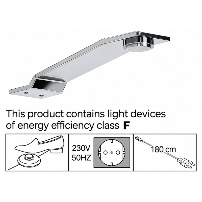 Wiemann Wiemann Darwin Wardrobe LED Top Light - Chrome