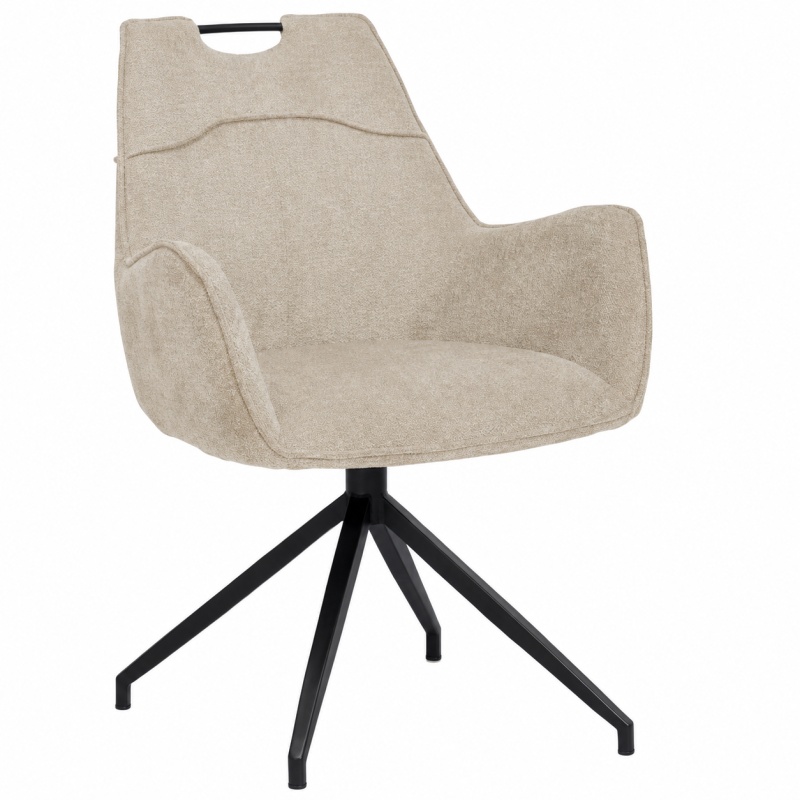 Classic Furniture Agatha Upholstered Swivel Dining Armchair - Natural