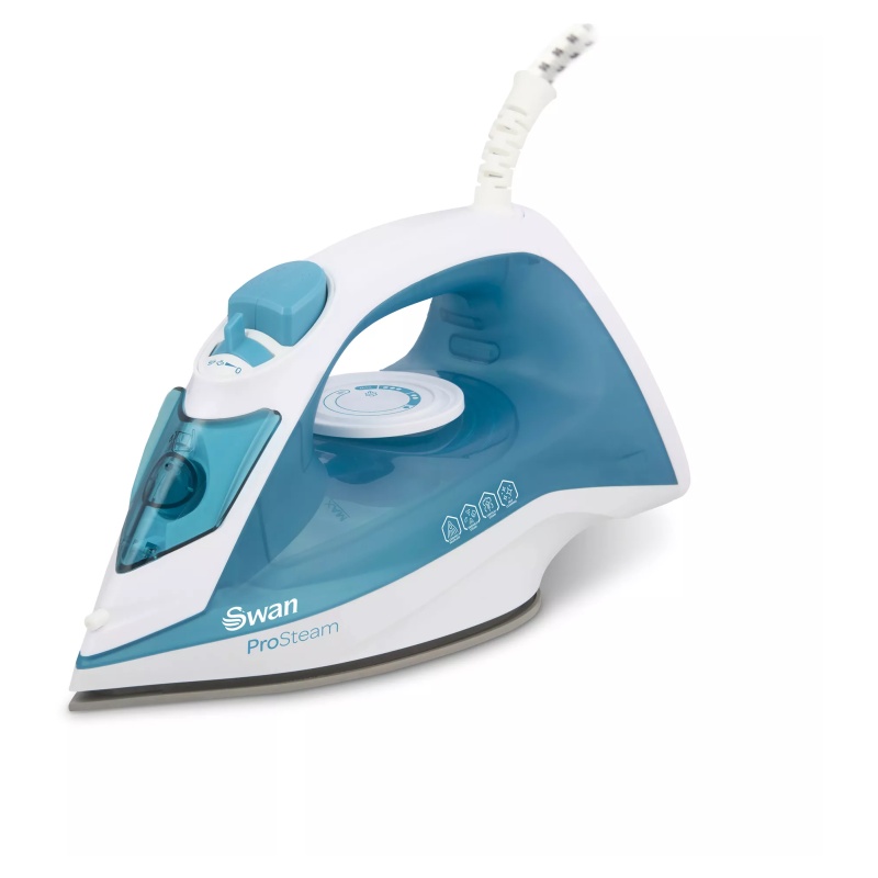 Swan Swan SI12052AQ 2200W Steam Iron With Ceramic Soleplate - White/Aqua