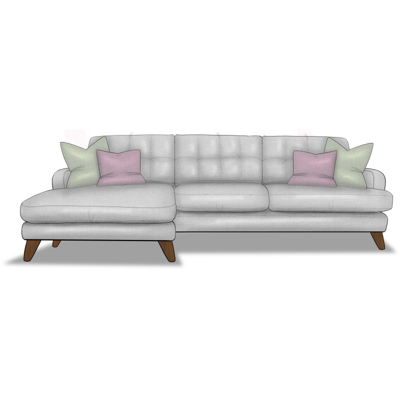 Whitemeadow Reya Large 4 Seater Chaise Sofa in Fabric