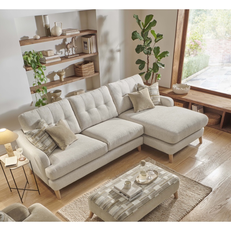 Reya Large 4 Seater Chaise Sofa in Fabric