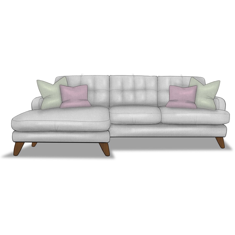 Whitemeadow Reya Medium 3 Seater Chaise Sofa in Fabric