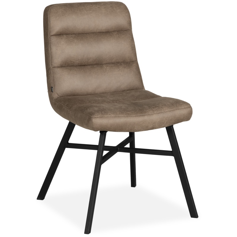 Sally Upholstered Dining Chair (Pair) - Chicago Truffle Fabric