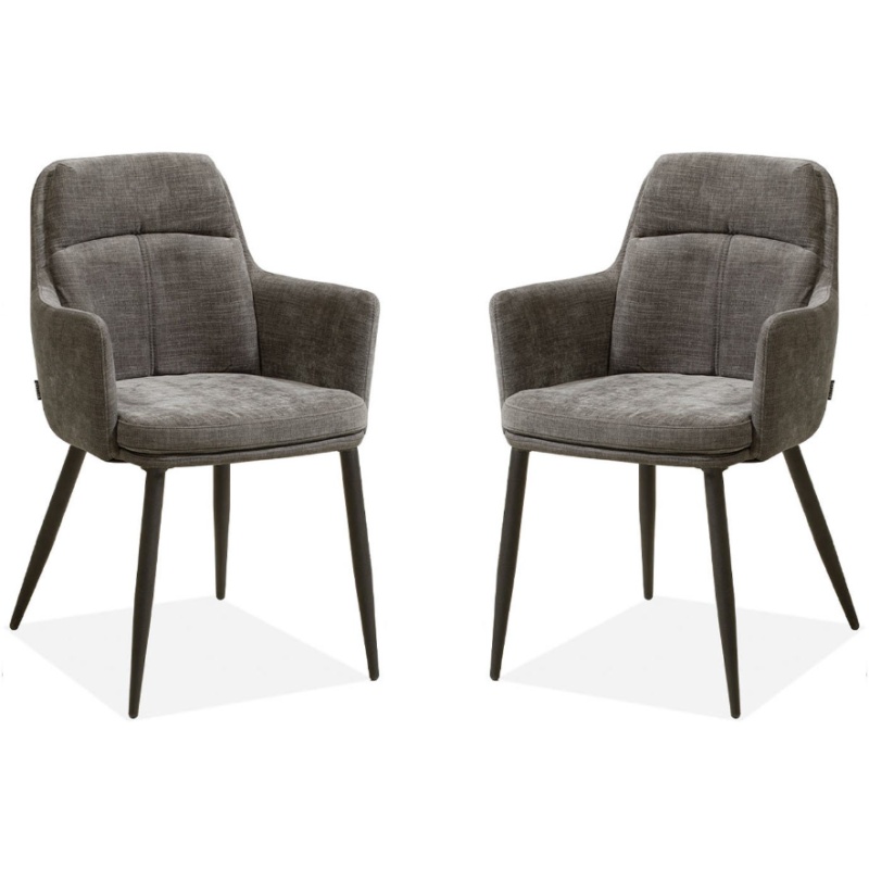 Annie Upholstered Dining Armchair (Pair) - Miami Ash Fabric