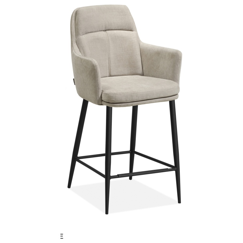 Annie Upholstered Barstool (Pair) - Miami Toffee Fabric