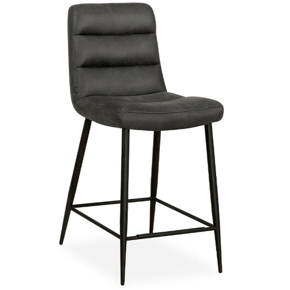 Sally Upholstered Barstool (Pair) - Chicago Anthracite Fabric