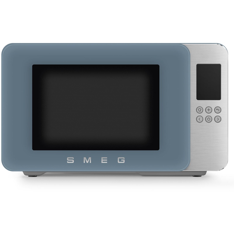 Smeg Blue Moc01sbmuk 900W Microwave With Grill 29L - Storm