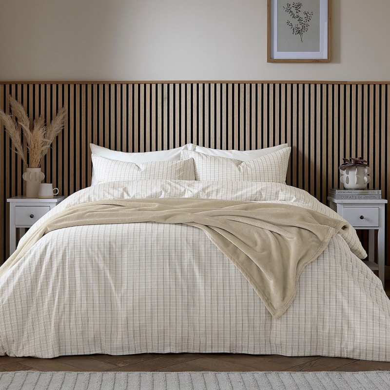 Helena Springfield Helena Springfield Calico & Chalk Tranquil Check Duvet Set - Linen