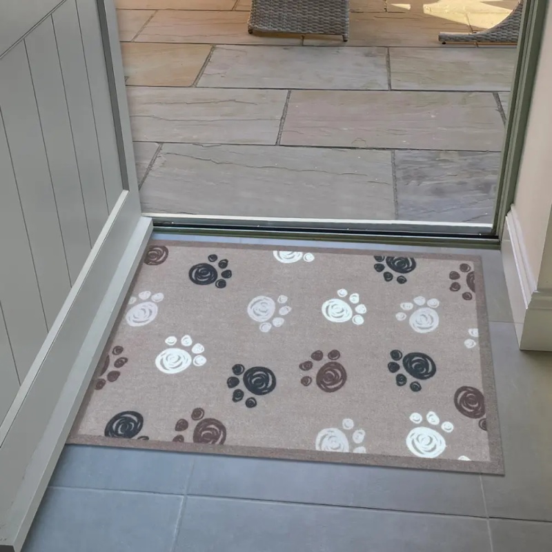 Likewise Matting Knightsbridge Paw Prints Door Mat 70x50cm - Brown