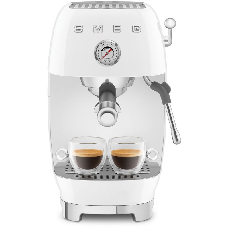 Photos - Coffee Maker Smeg ECF03WHUK Manual Espresso Coffee Machine with Cold Brew - White