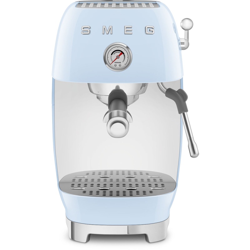 Smeg Blue Ecf03pbuk Manual Espresso Coffee Machine With Cold Brew - Pastel