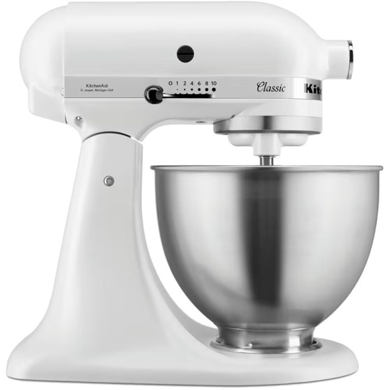 KitchenAid 5K45SSBFW Mixer Tilt-Head Classic Stand Mixer 4.3L - Matte White