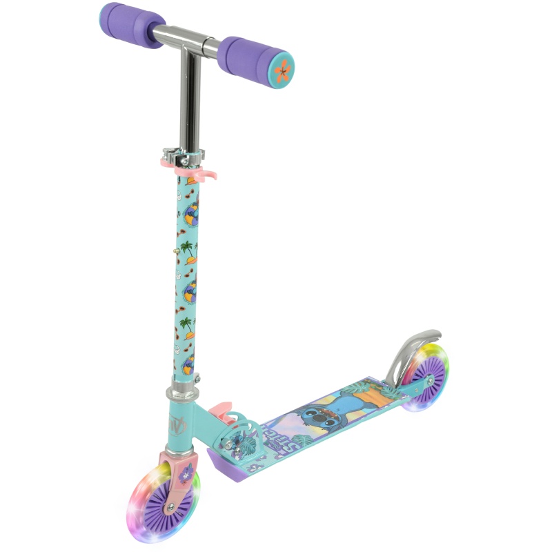 MV Sports Stitch Folding Inline Scooter With Light Up Wheels