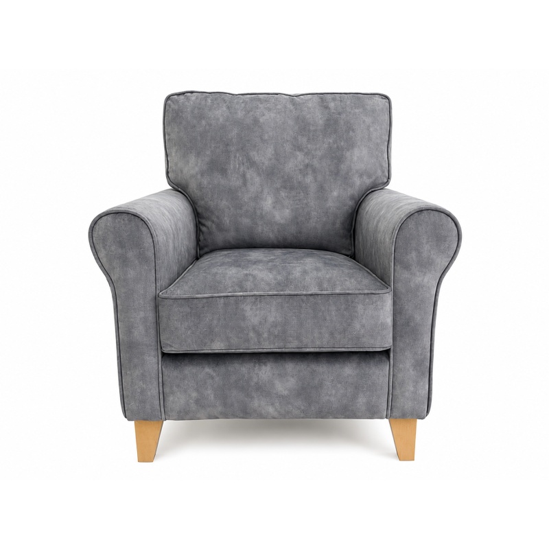 Alstons Alstons Paulina Chair in Armour Jewel Velvet Plain Fabric With Light Feet & Scatter Cushion