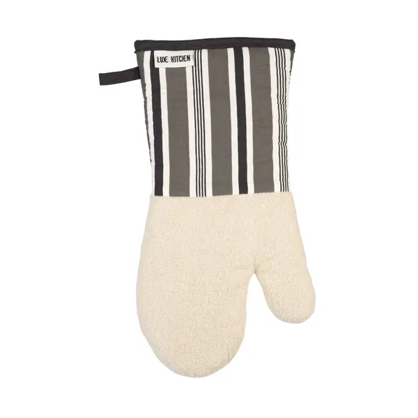 Captivate Luxe Oven Mitt - Grey Stripe