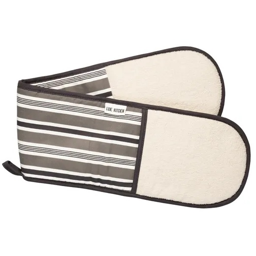 Captivate Luxe Double Oven Glove - Grey Stripe