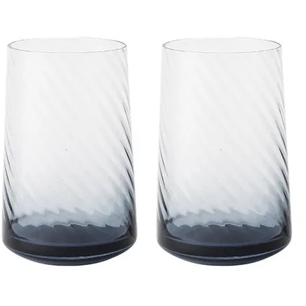 Denby Fluted Large Tumbler Set of 2 - Blue