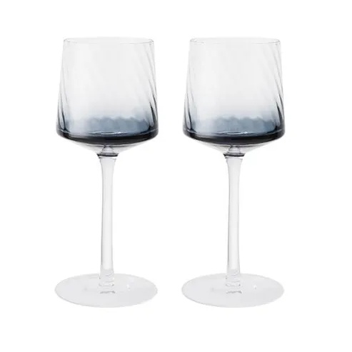 Denby Fluted Wine Glass Set of 2 - Blue