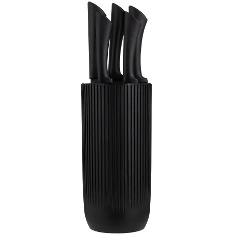 Viners 5 Piece Ripple Knife Block - Black