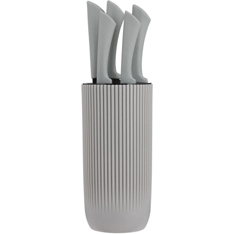 Viners 5 Piece Ripple Knife Block - Grey