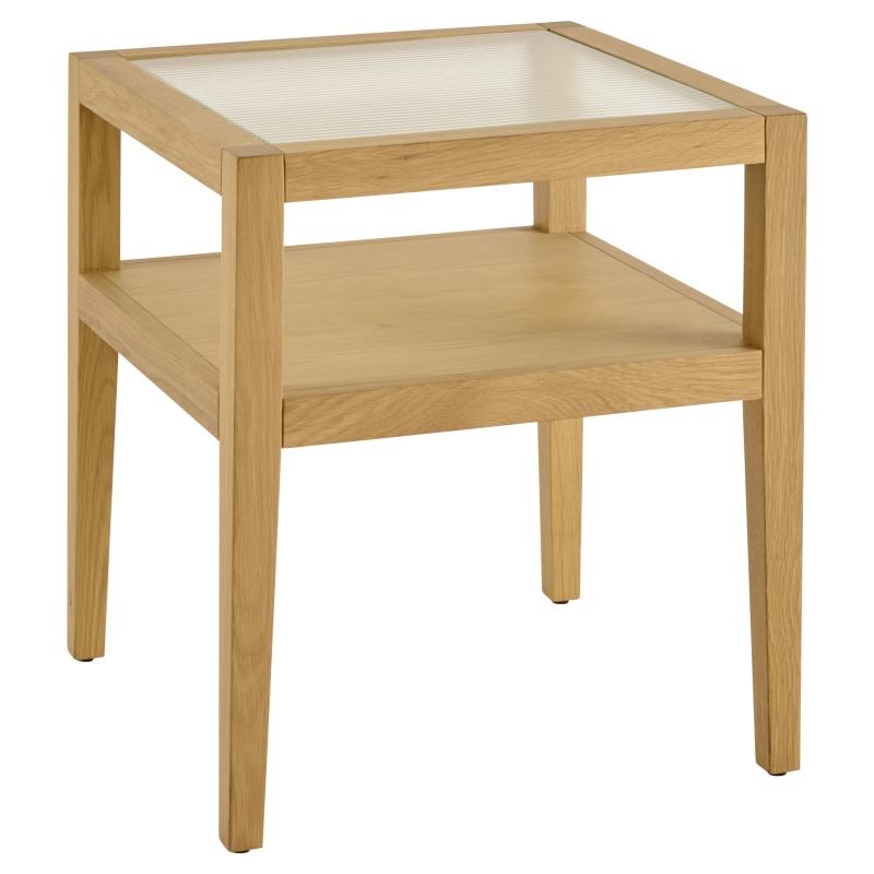 Illinois Lamp Table With Glazed Top - Oak