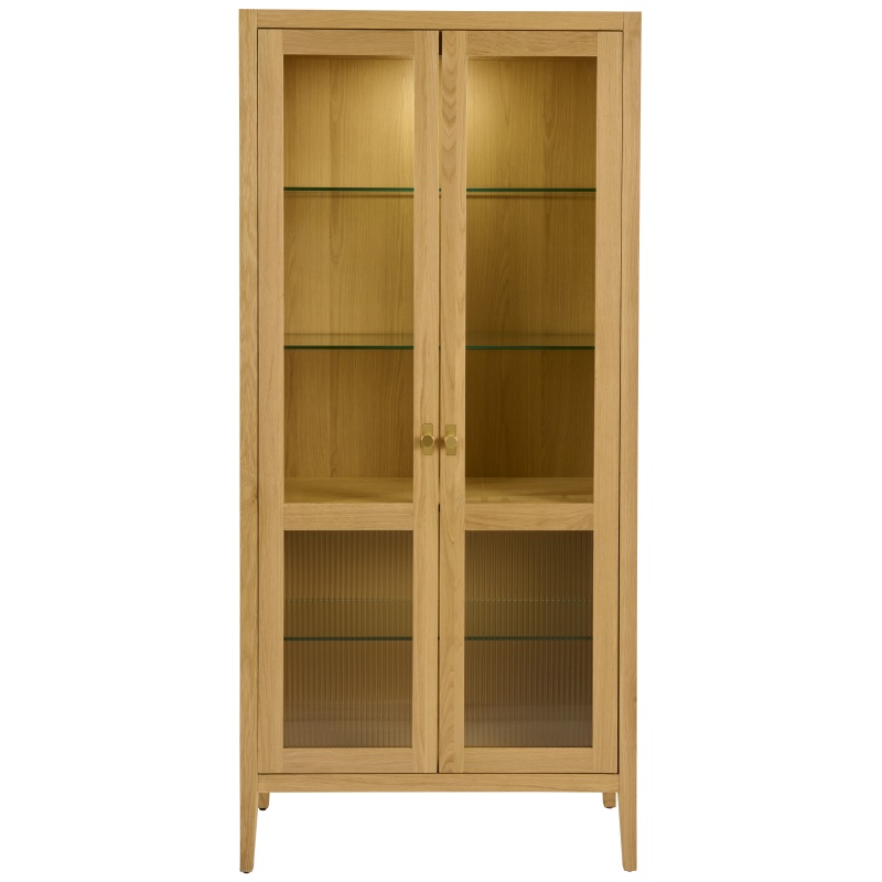 Illinois Display Cabinet With Glass Doors - Oak