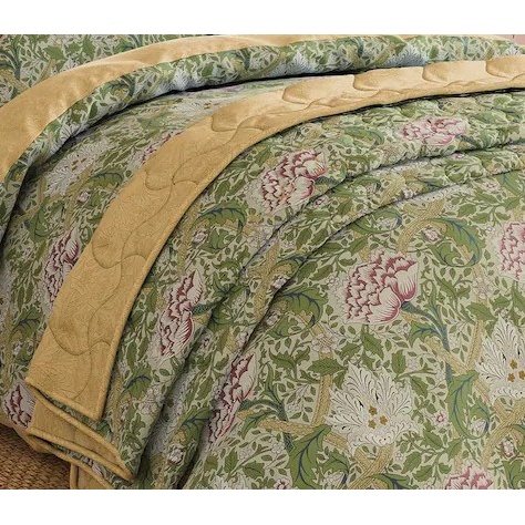 Morris & Co Windrush Quilted Throw 265x260cm - Gold