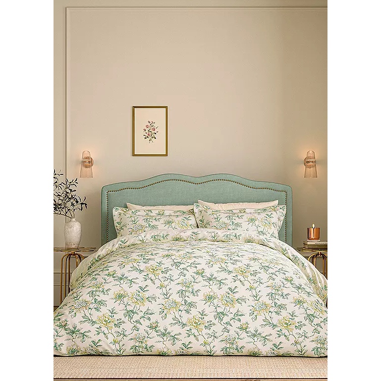 V&A Peony Blossom Duvet Set - Green