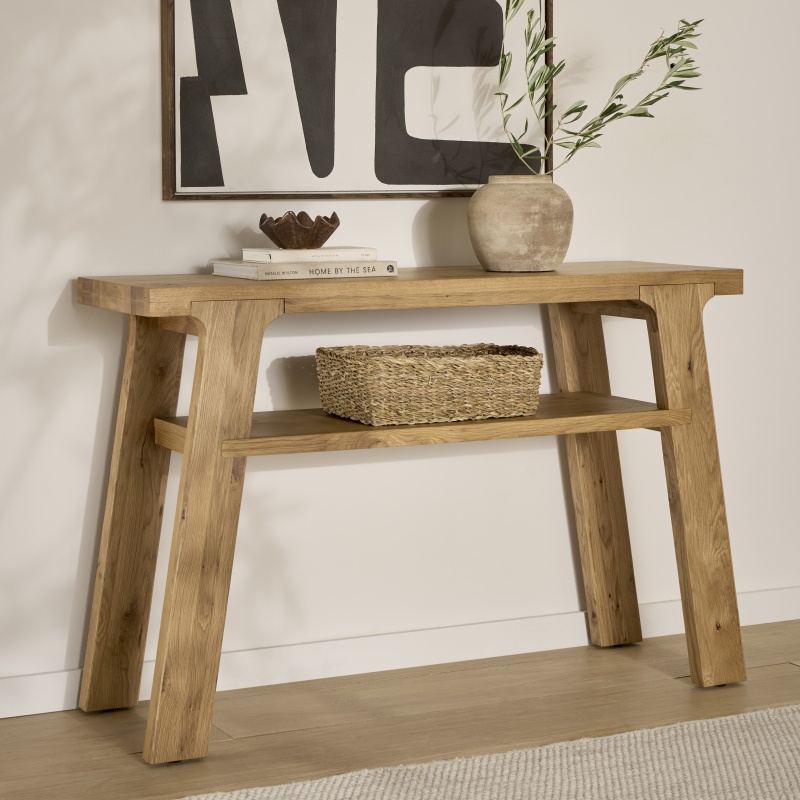 Fortune Woods Quake Console Table - Oak
