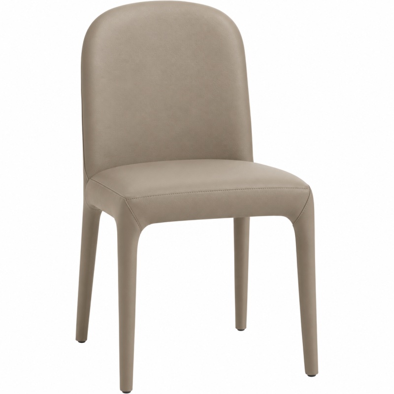 Fortune Woods Quake Upholstered Faux Leather Dining Chair - Taupe