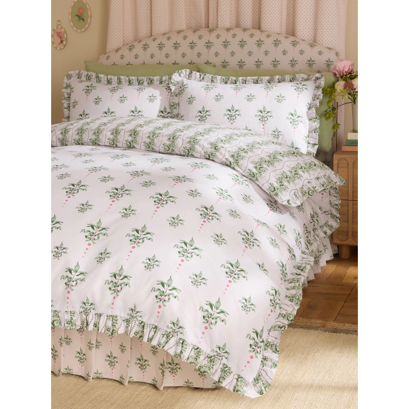 Cath Crest Floral Reversible Cotton Duvet Cover Set - Image 6