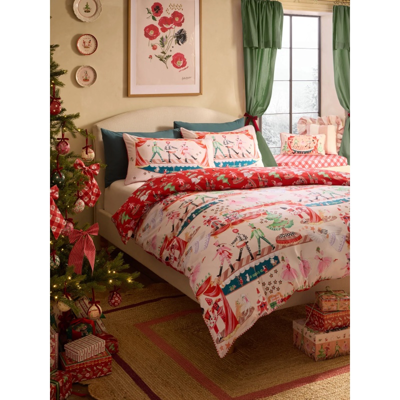 Cath Kidston Cath Kidston Christmas Nutcracker Scene Single Duvet Set - Red
