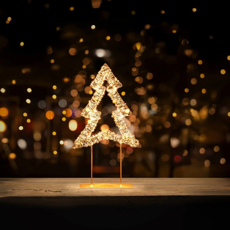 Premier Premier Twinkling Lit Table Top Tree 45cm - Rose Gold